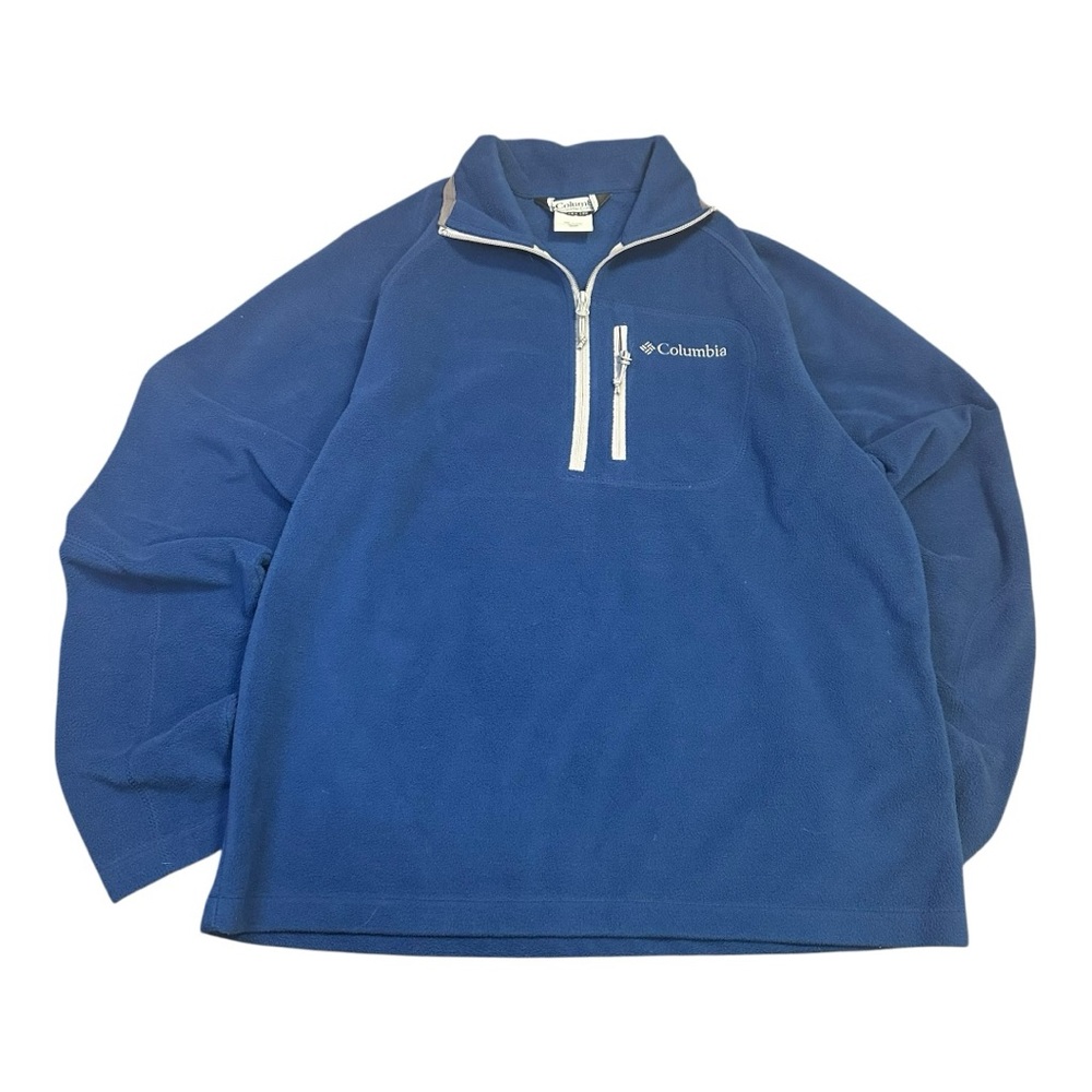 Columbia Blue Fleece Pullover Men’s Size XL – 1/4 Zip Warm Outdoor Layer